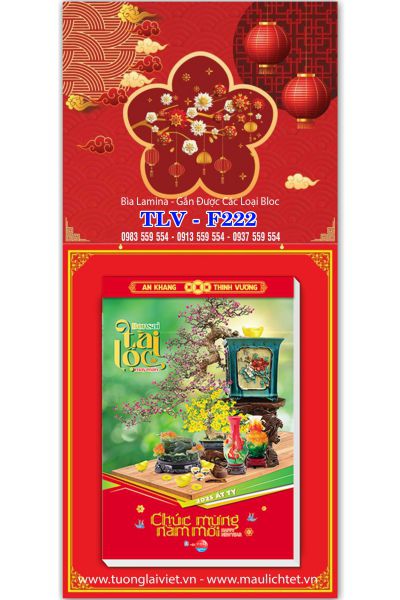 Bìa lịch bloc laminate Bảng Vuông