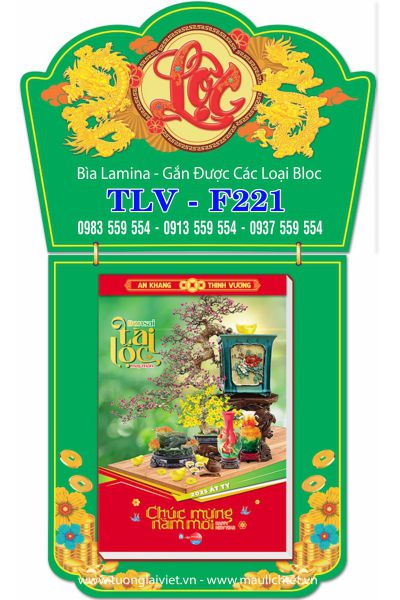 Bìa lịch bloc laminate Bìa Xanh Lá