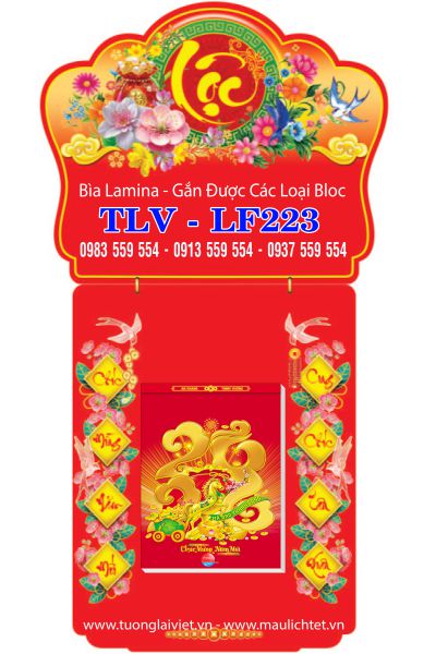 Bìa lịch bloc laminate Chữ Lộc