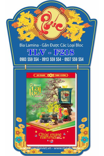 Bìa lịch bloc laminate Khánh Màu Xanh