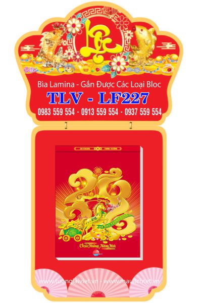 Bìa lịch bloc laminate Lộc Khai Xuân