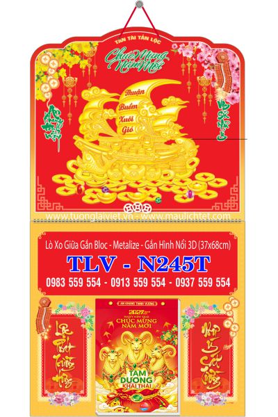 Bìa lịch bloc lò xo dán nổi Thuận Buồm Xuôi Gió
