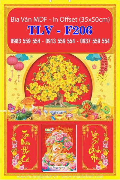 Bìa lịch bloc trung Mai Ngày Tết