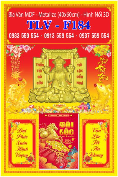 Bìa lịch dán nổi Thần Tài