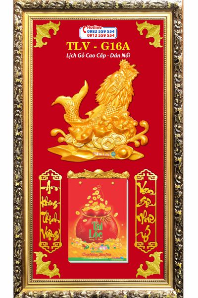 Bìa lịch gỗ Cá Chép