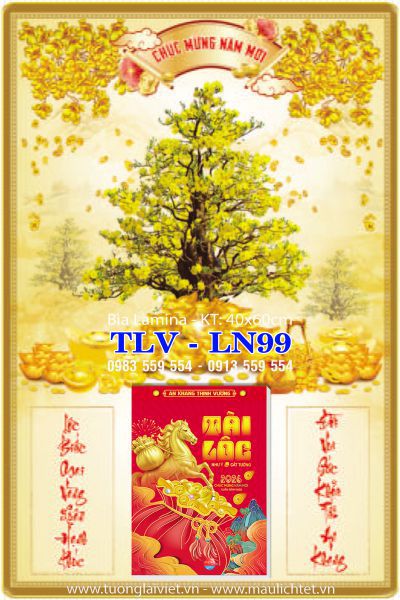 Bìa Lịch gỗ laminate Mai Xuân