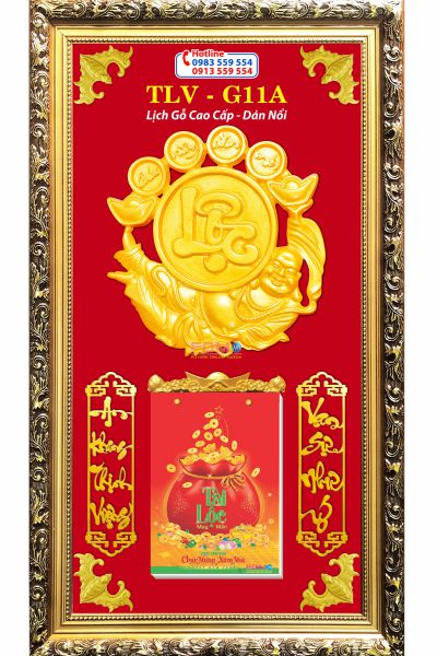Bìa lịch gỗ Lộc Di Lặc