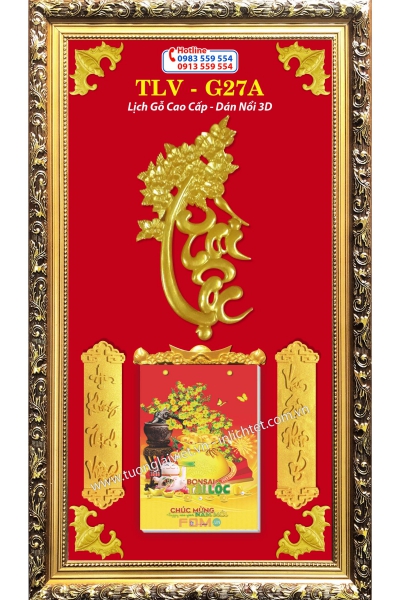 Bìa lịch gỗ Tài Lộc