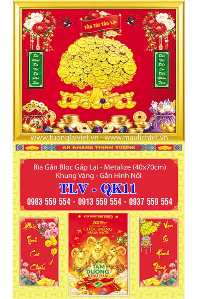 Bìa lịch khung gập Lộc Kim Tiền