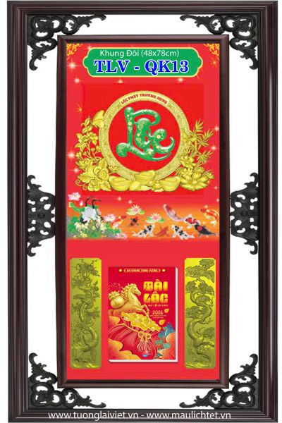 Bìa lịch khung nhựa Chữ Lộc