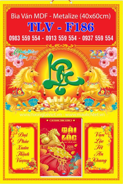 Bìa lịch treo tường Chữ Lộc