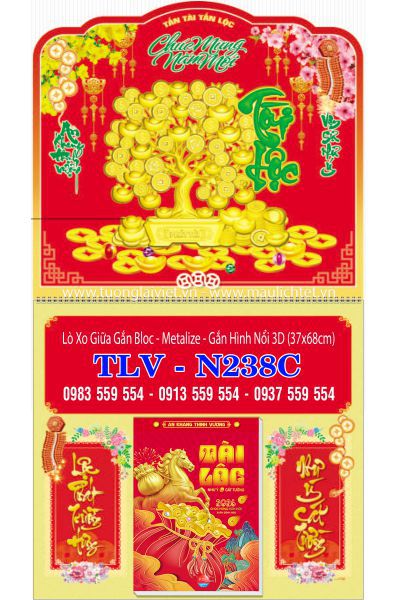 Bìa lò xo dán nổi Kim Tiền Tài Lộc