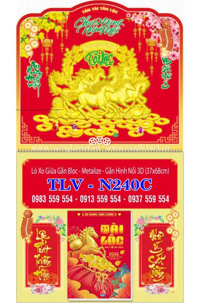 Bìa lò xo dán nổi Xuân Tài Lộc