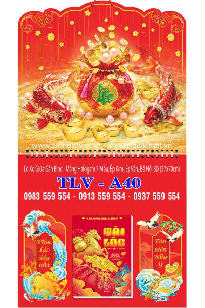 Bìa lịch giữa lò xo Lộc Như Ý