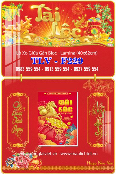lịch gập laminate Xuân Tài Lộc