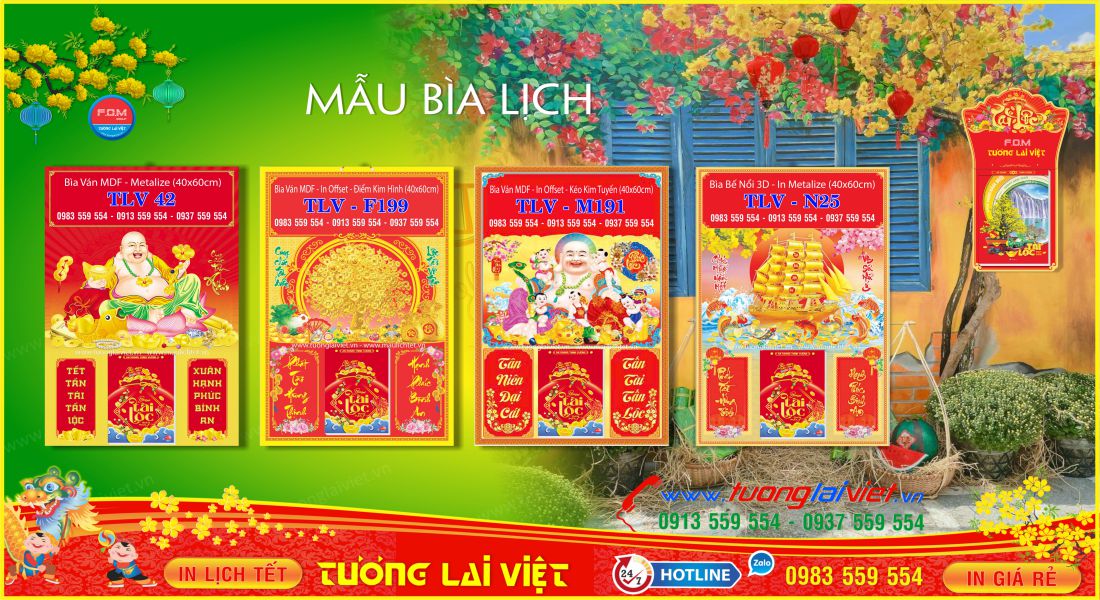 Mẫu Bìa Lịch gắn Bloc
